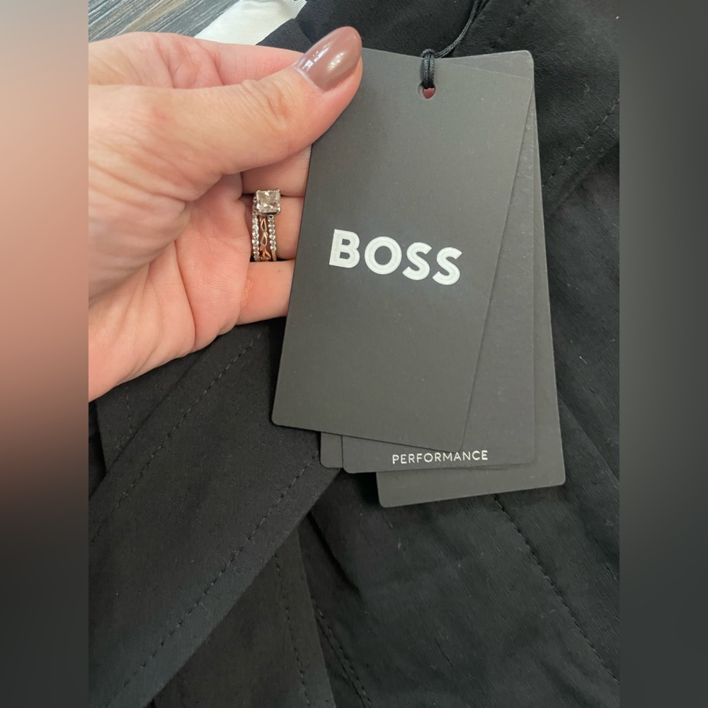 NWT BOSS Relaxed-Fit Trousers in a Linen Blend - Picture 6 of 12
